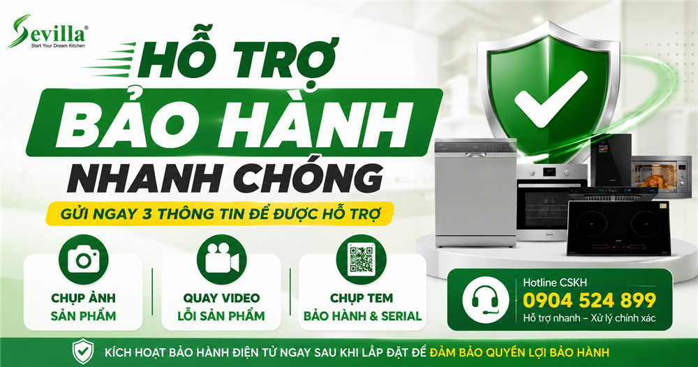  THÔNG BÁO HỖ TRỢ TIẾP NHẬN THÔNG TIN BẢO HÀNH SẢN PHẨM SEVILLA